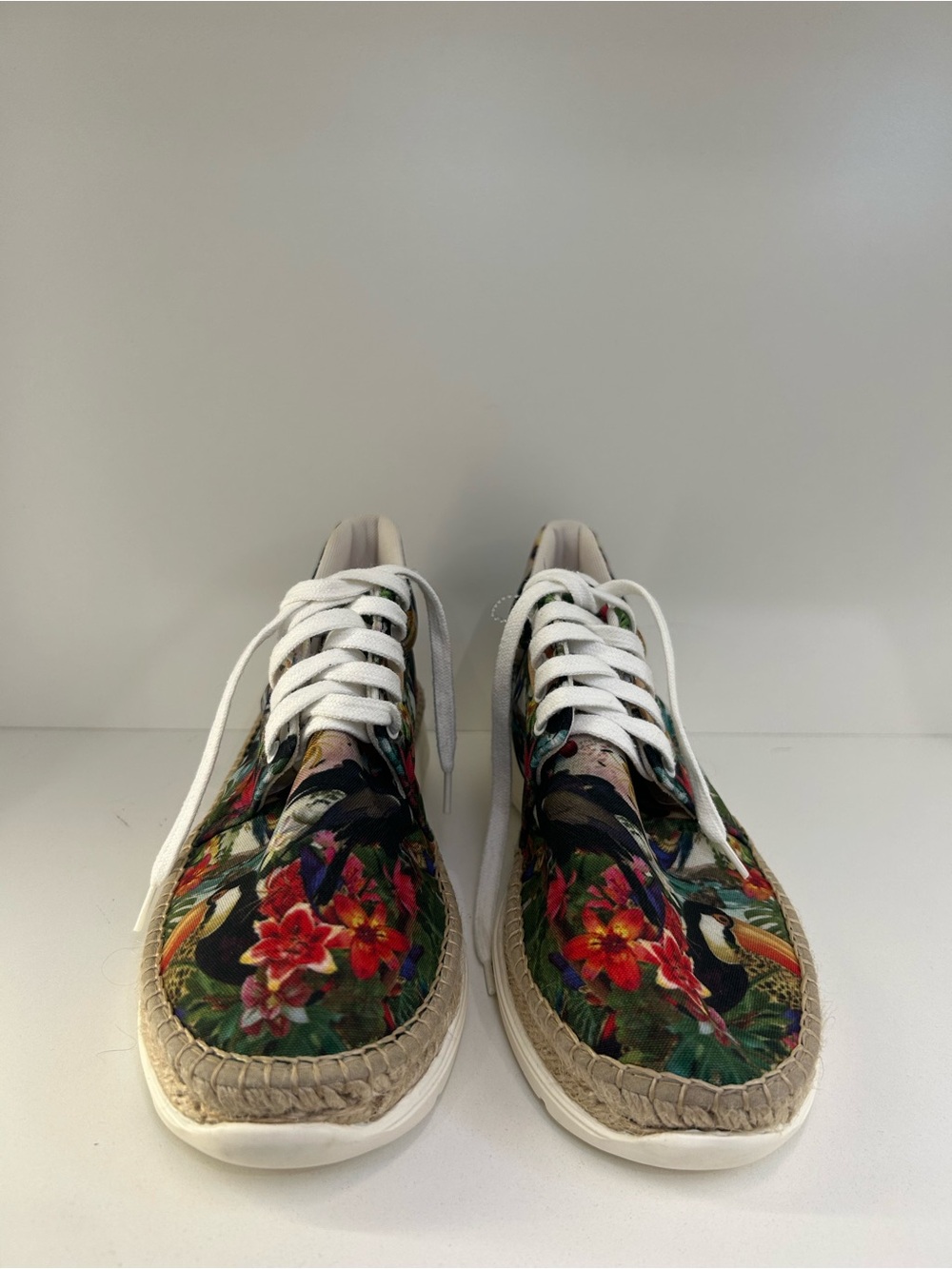 AZURA TROPICAL BIRD PRINT W ESPADRILLE SNEAKERS SZ 40